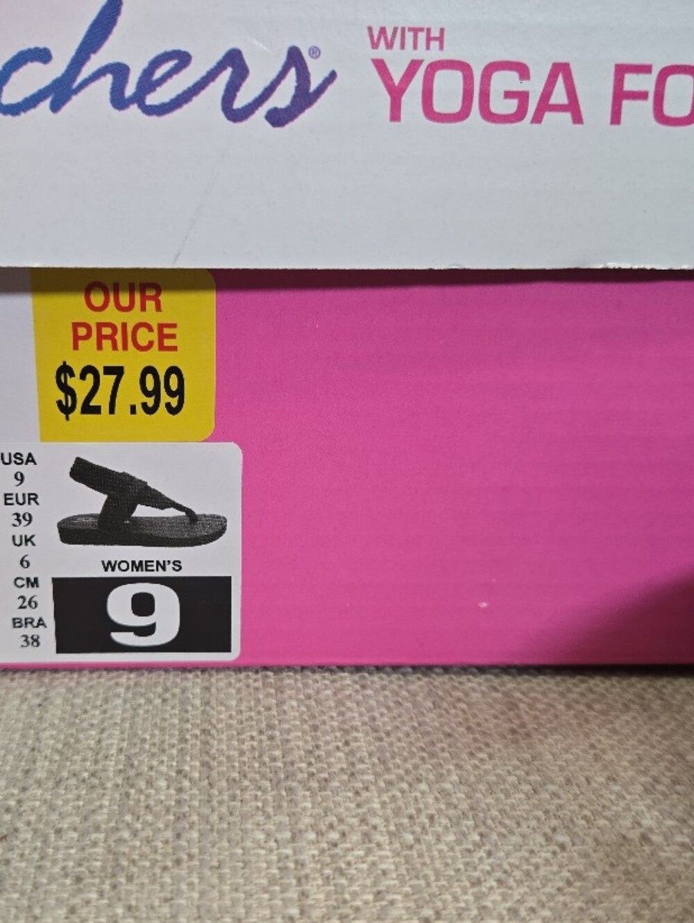 Skechers Black Women’s Yoga Foam Wrap Toe-Post Sandals - Picture 3 of 3